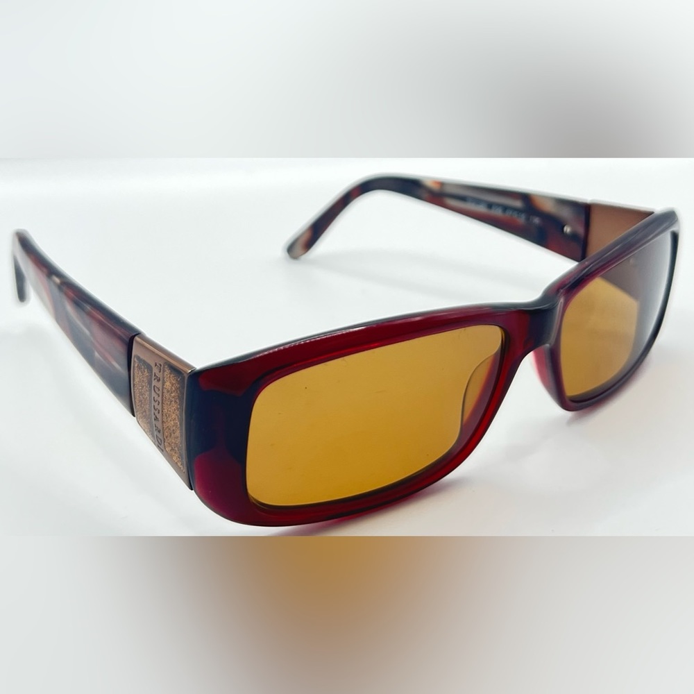 Trussardi TE 21381 Burgundy Rectangular Sunglasses Frames Only
